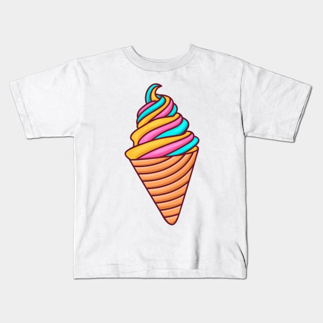 Ice Cream Cone Kids T-Shirt by Islanr